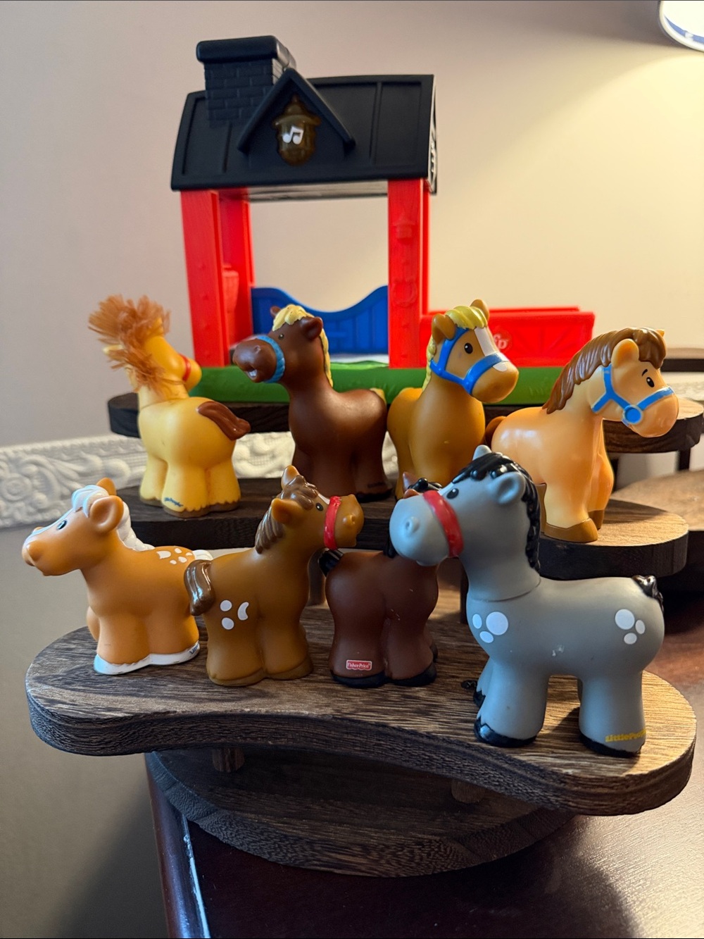 Fisher Price Little People HORSE LOVERS Bundle 8 Unique Horses and Stable - Picture 3 of 4